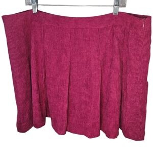NWT Cider Pleated Side Zip Corduroy Skirt